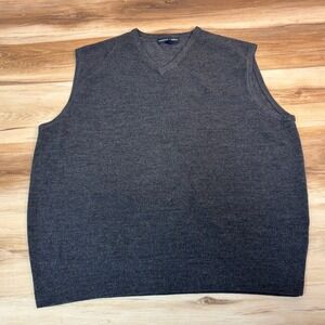 Northern Isles Mens V-Neck Sweater Vest Charcoal Gray XL 100% Acrylic